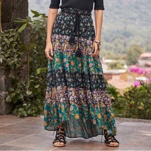 Sundance Tiered Floral Maxi Skirt